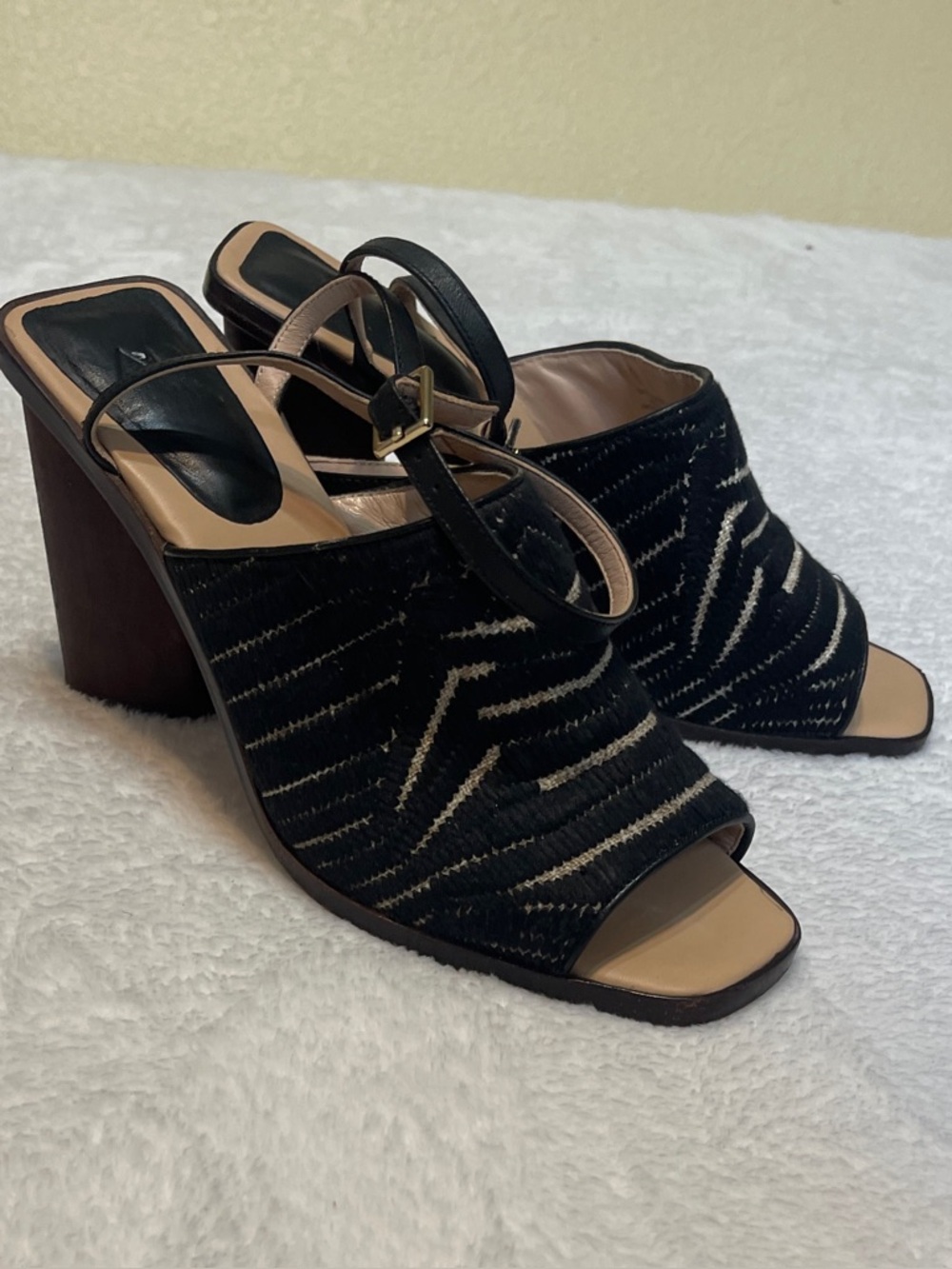 AD & Daughters Haddix Chunky Peep Toe Ankle Strap Summer Boho Heel Sandal 9